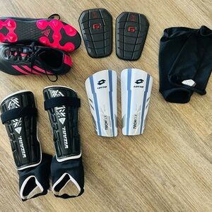 Lotto Soccer Shin Guards and Adidas Cleats Set